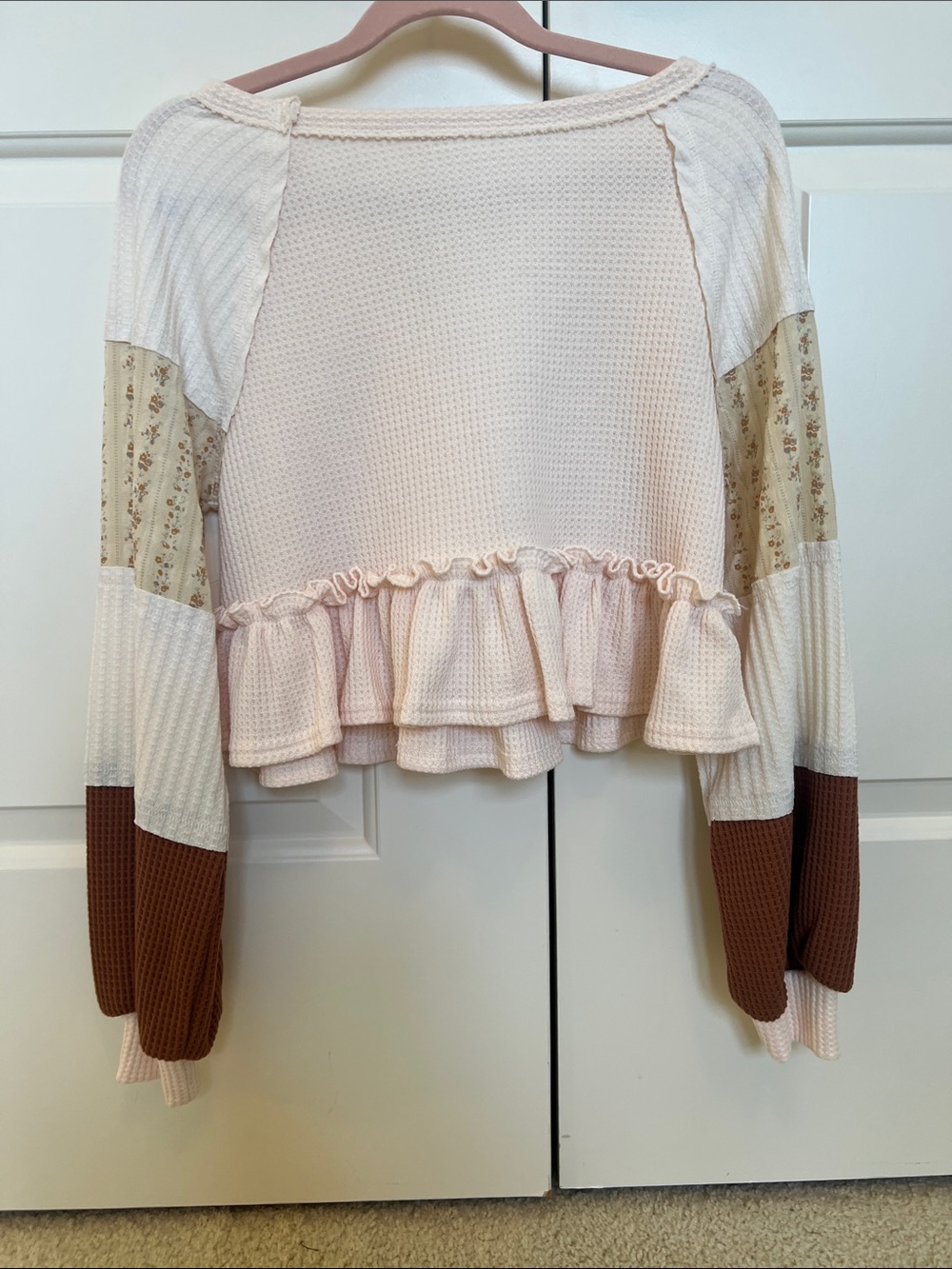 Altar’d State Ruffle-Hem Mixed-Media Top - Picture 8 of 11
